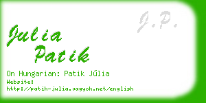 julia patik business card
