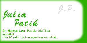 julia patik business card